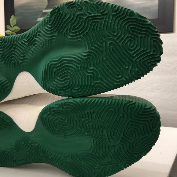 ADIDAS MIAMI HURRICANES TEAM-ISSUES WHITE & GREEN RUNNING SNEAKERS MENS SIZE 18 - Picture 15 of 16